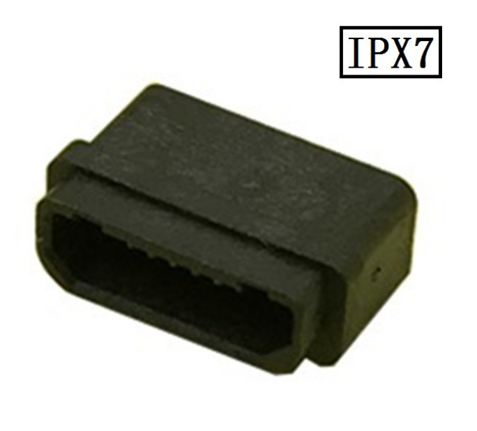 MICRO USB 5P防水母座 90度SMT 全貼 4個(gè)柱子 無腳