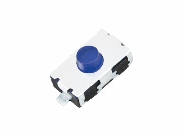  輕觸開(kāi)關(guān) 3x6x2.6H 正按 兩腳貼片 硅膠藍(lán)色按鍵 TS-B009