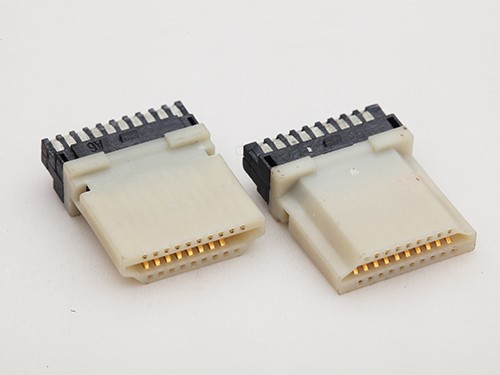 HDMI A型19P公頭 米白色全塑焊線式公頭 帶臺階 自動焊
