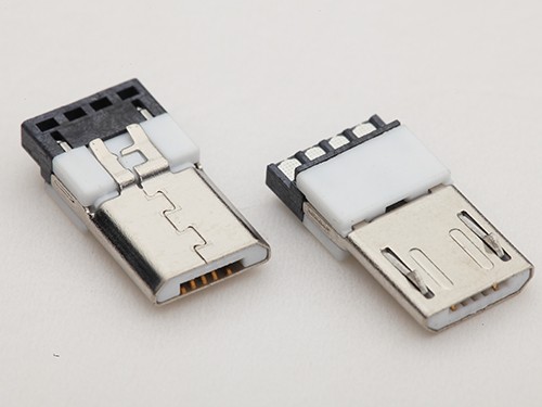 MICRO USB公頭 B型焊線式公頭3.0款 前五后四 4-5P短路 白膠