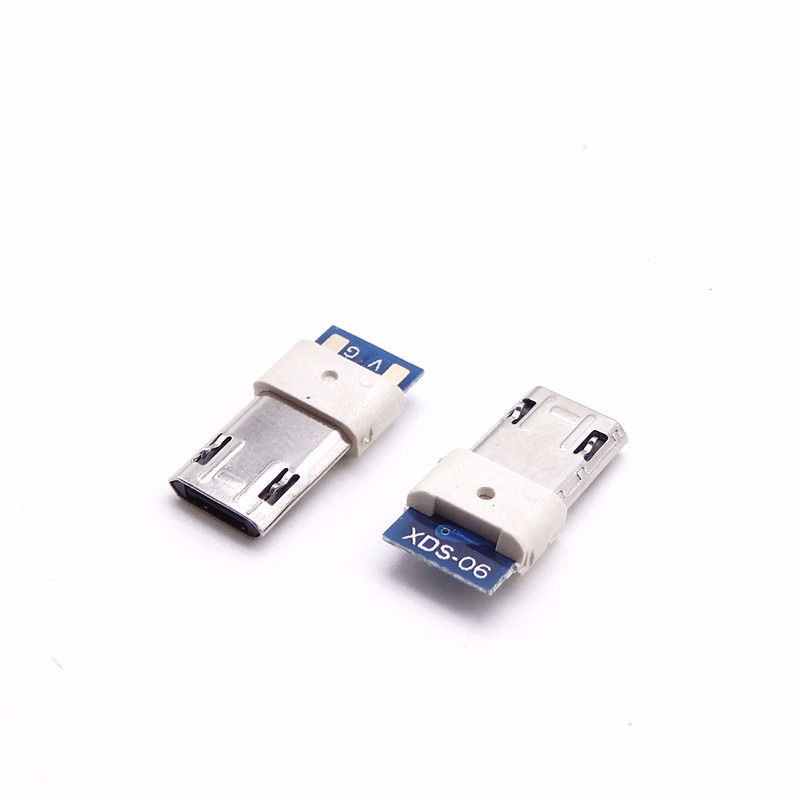 MICRO USB雙面插公頭 插板式2P二三短路 充電板 包膠