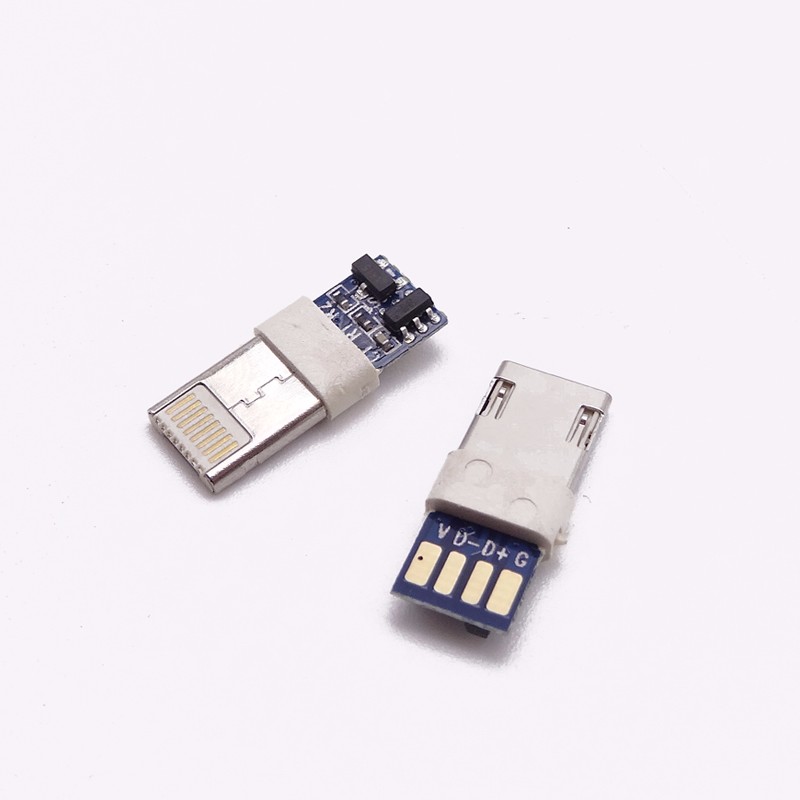 MICRO+蘋果二合一公頭 插板式帶數據 五個件