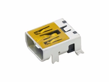 MINI USB 10P母座 板上四腳 前插后貼 無(wú)柱 貼麥拉膜