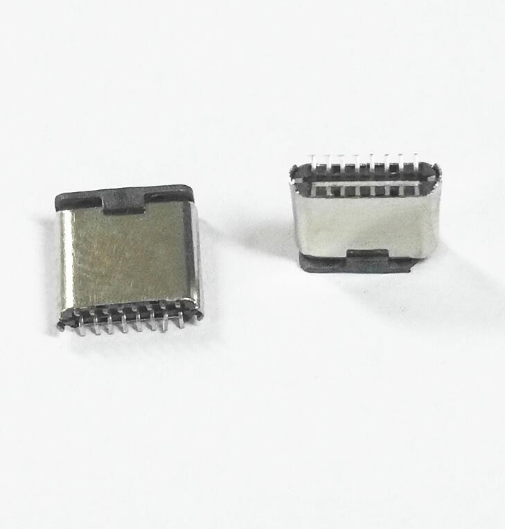 TYPE-C 16P立貼公頭短腳