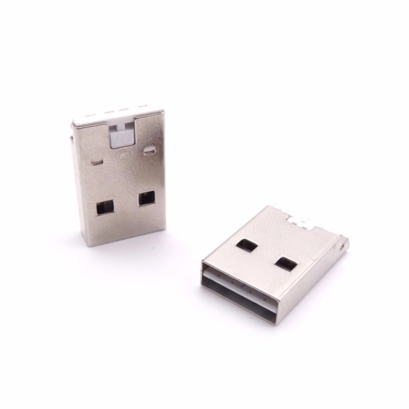USB 2.0雙面插公頭 長體焊線式 帶槽卡點(diǎn) 地腳