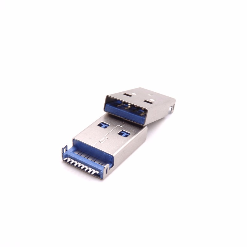 USB 3.0公頭 沉板SMT貼片插板公頭 有孔 無柱