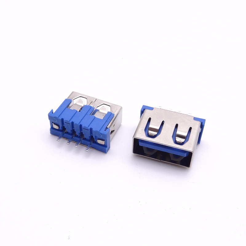 USB 2.0母座 短體180度立插母頭 無(wú)腳直插DIP母座 直邊