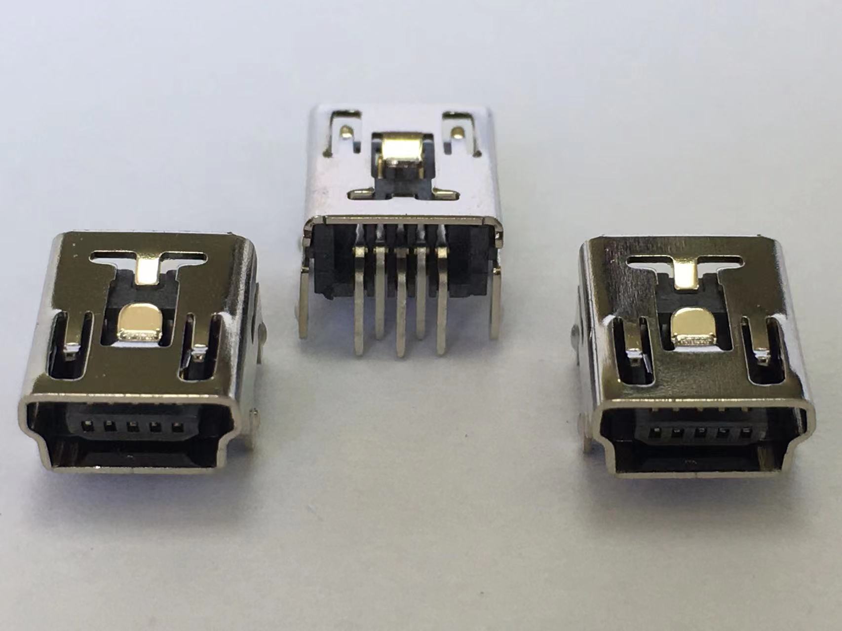 MINI USB 5P 90度 四腳插板